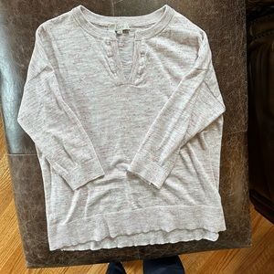 Loft lightweight pink 3/4 sleeve sweater large